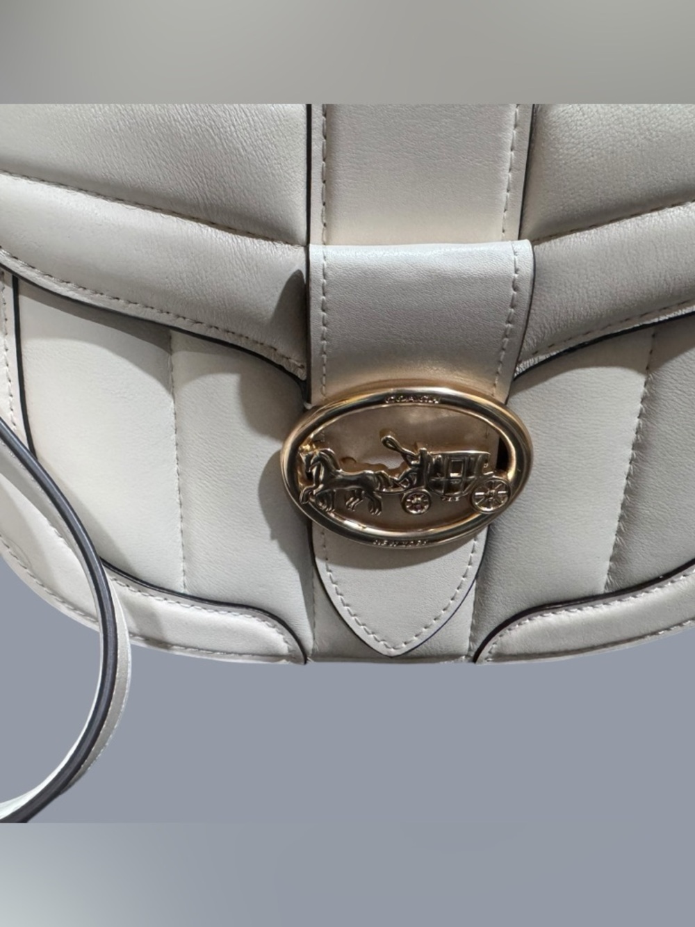Coach Georgie Saddle Bag Puffy Quilting Horse Carriage - Picture 4 of 15